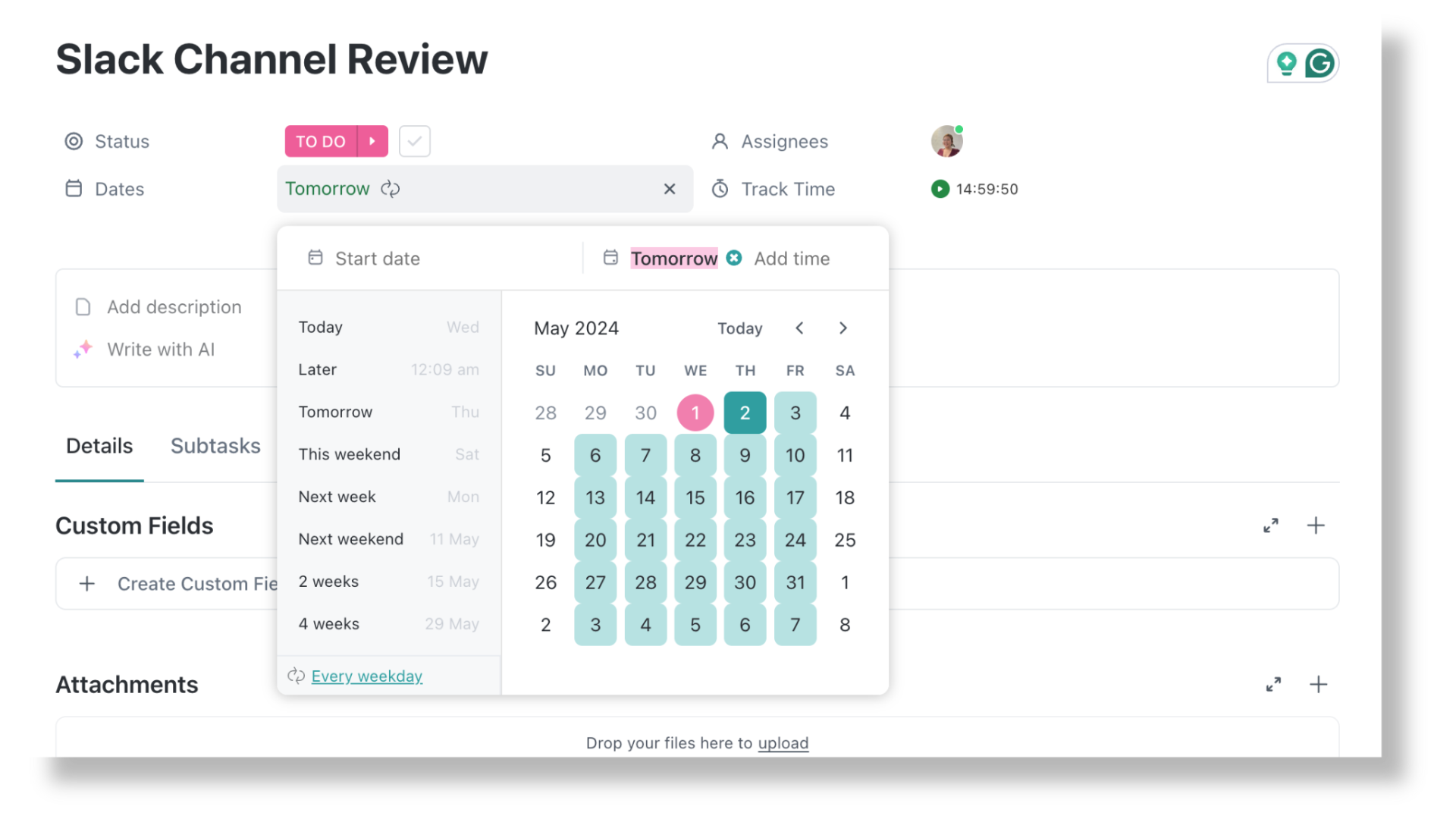 ClickUp Recurring Task